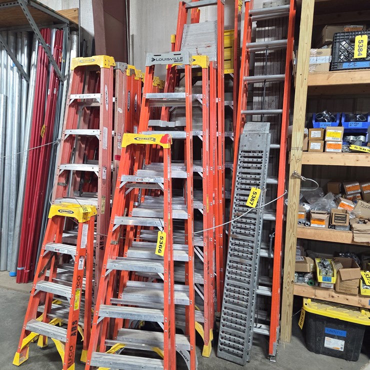 #5366 • (3) Werner Podium Ladders, (6) Folding Ladders