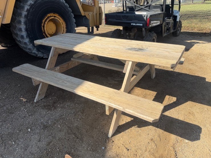 #6537-•-8-ft-picnic-table,-treated-wood-image-1