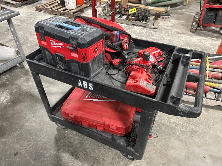 #5449-•-misc.-milwaukee-tools-w/-rolling-cart-image-2