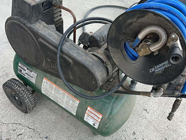 farmhand-air-compressor,-5-hp,-used-little,-has-hose-and-reel-self-contained.-image-14