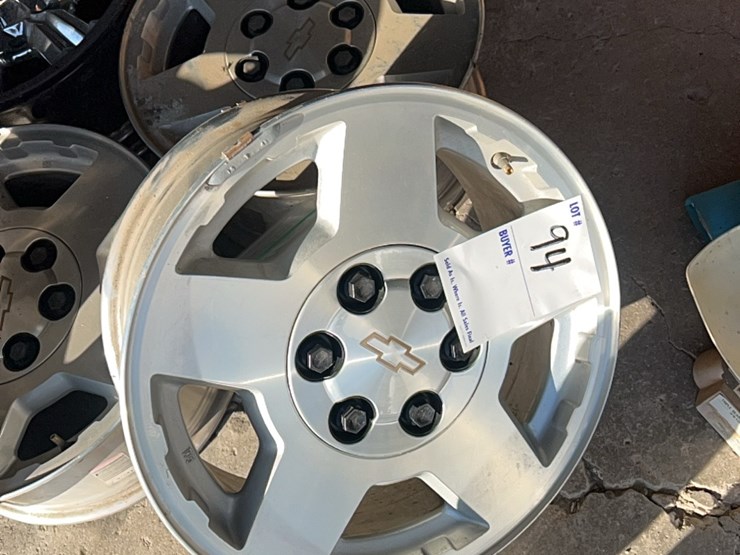 (5)-6-hole-chevy-rims,-complete-set-of-four-with-lug-nuts,-plus-one-extra-image-13