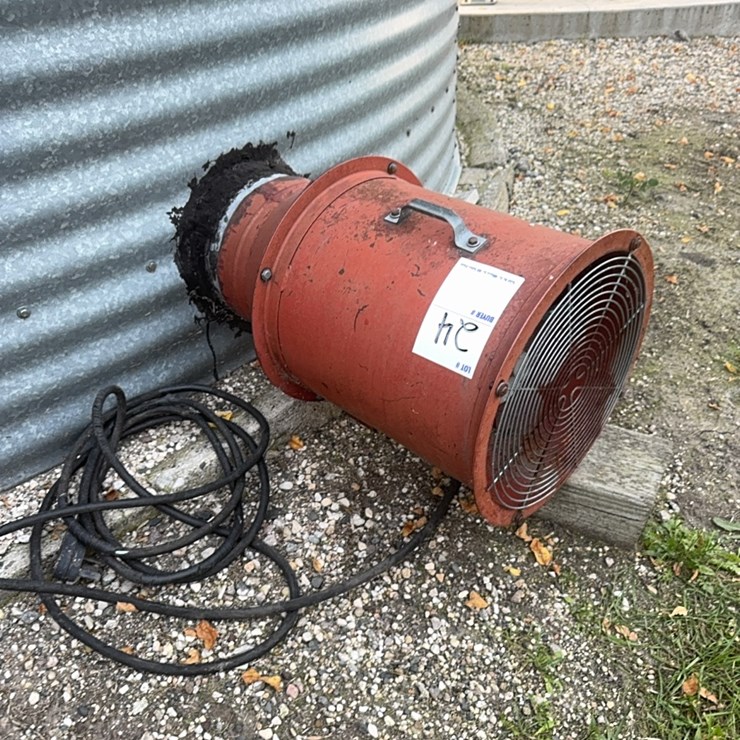 Bin fan, 1.5 hp, 220 single phase