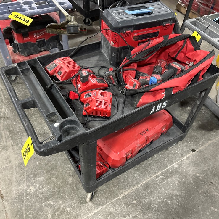 #5449 • Misc. Milwaukee Tools W/ Rolling Cart
