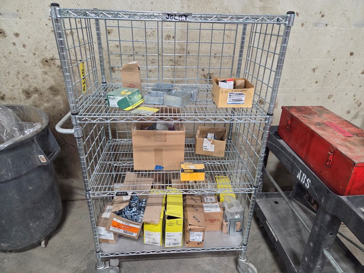 #5419-•-wire-rack-w/-misc.-electrical-hardware-image-1