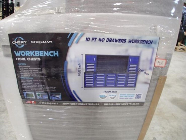 unused-steelman-10-ft-garage-cabinet-work-bench-image-1