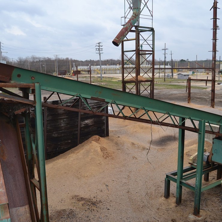 55' INCLINE ALL STEEL WASTE CONVEYOR W/ DOUBLE LADDER BACK CHAIN W/ BOTTOM RETURN NO DRIVE