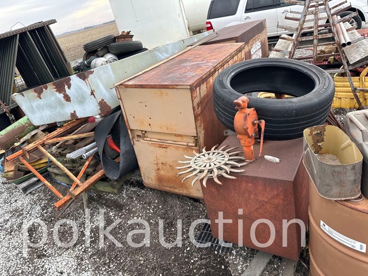 contents-of-scrap-pile---barrels,-racks,-shelving,-etc-(wf)-image-2