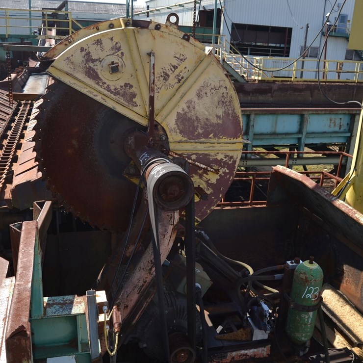 SLASHER TYPE CUT UP  SAW W 72" CHIESEL TOOTH SAW W/ 75HP MOTOR