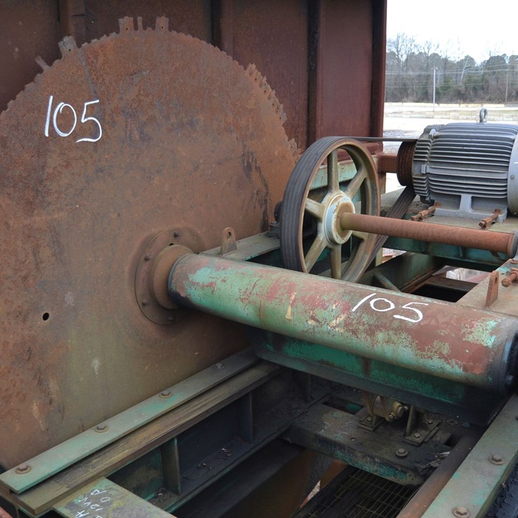 CARRIAGE TYPE CHOP SAW W/ 80" SAW W/ 75HP MOTOR