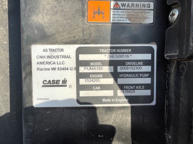 #101-•-case-ih-185-puma-tractor-(2nd-owner)-image-51