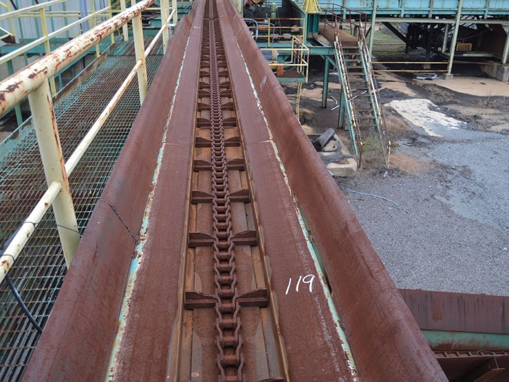 92'-endwise-heavy-duty-log-trough-w/-drags-w/-bottom-return-w/-steel-support-no-drive-image-3