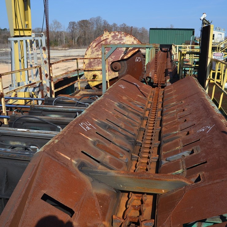 20' ENDWISE LOG TROUGH W/ 5 ARM INDEXING SYSTEM NO DRIVE