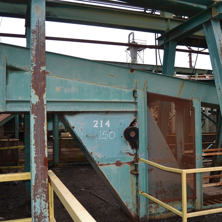 188' ALL STEEL WASTE CONVEYOR W/ 110 LADDER BACK CHAIN W/ BOTTOM RETURN NO DRIVE