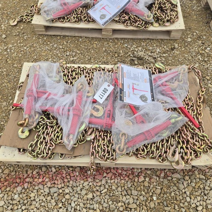 #8117 • NEW LANDHONOR 9200LB RATCHET BINDERS & G70 CHAINS