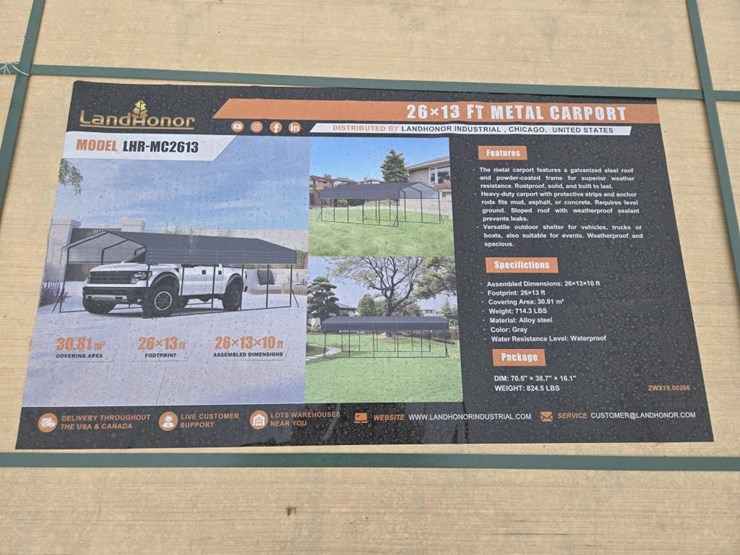 #8112-•-new-landhonor-26'-x-13'-metal-carport-image-1