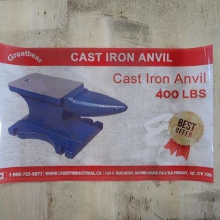 UNUSED Greatbear 400 Lb Single-Horn Iron Anvil