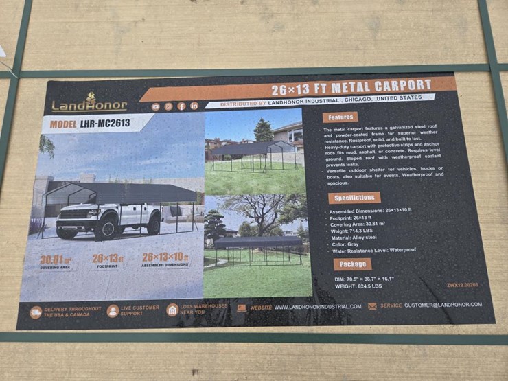 #8111-•-new-landhonor-26'-x-13'-metal-carport-image-1