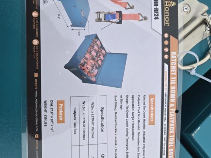 #8103-•-new-landhonor-ratchet-tie-down-&-flatpack-tool-box-image-2