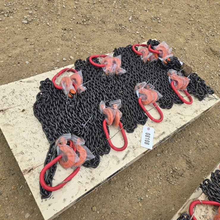 #8108 • (8) NEW 5/16" X 7' DOUBLE LEGS LIFTING CHAIN SLING