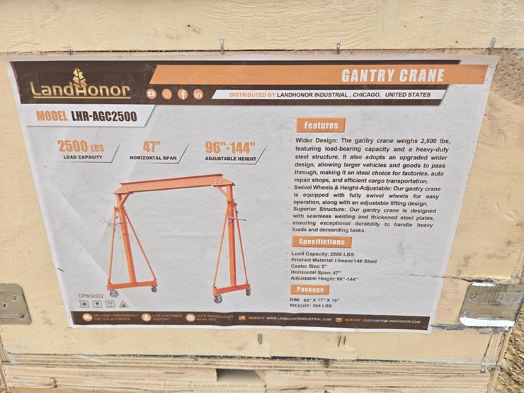 #8122-•-new-landhonor-2500lb-adjustabke-gantry-crane-image-1