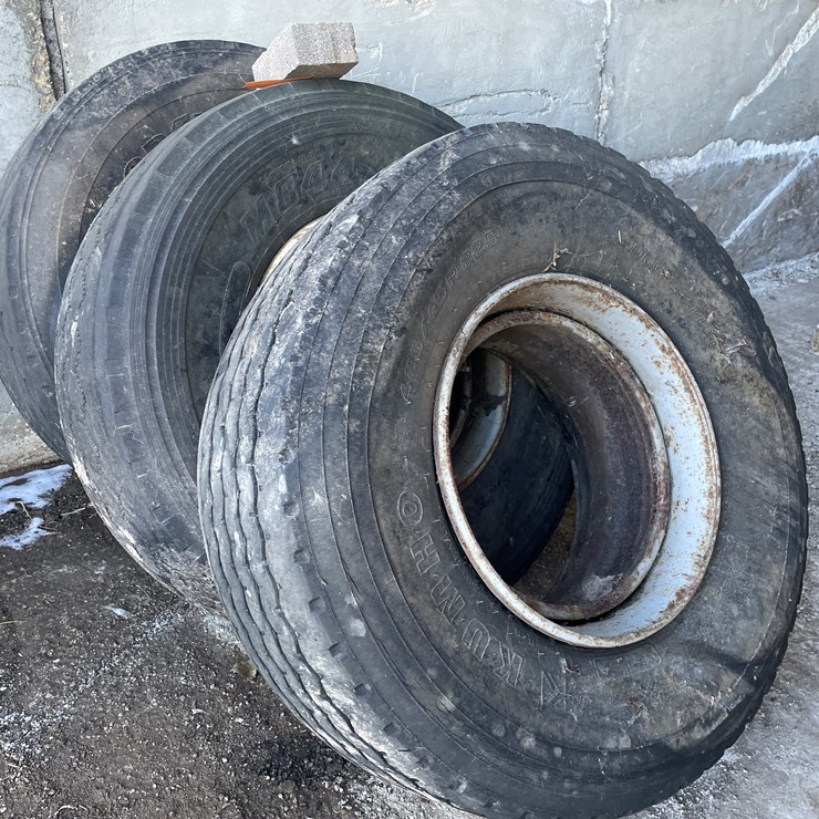 #6026 • (3) Semi Truck Tires on Dayton Rims