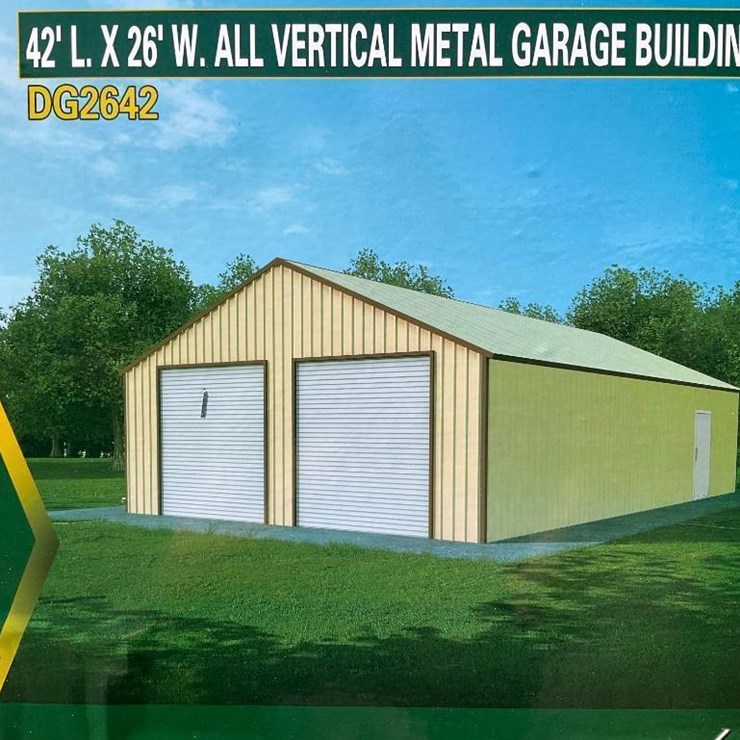 #4056 • New 26' x 42' Double Garage Metal Barn Shed