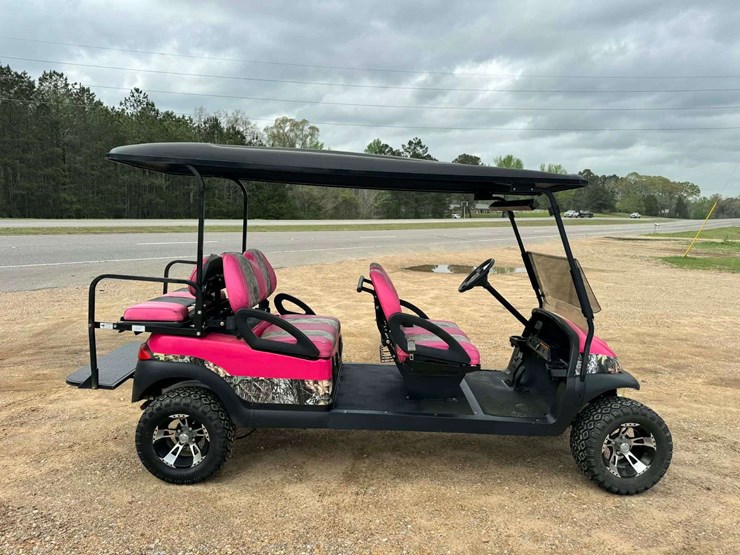 club-car-6-seater-golf-cart---pink-&-camo---battery-charger-included-image-7