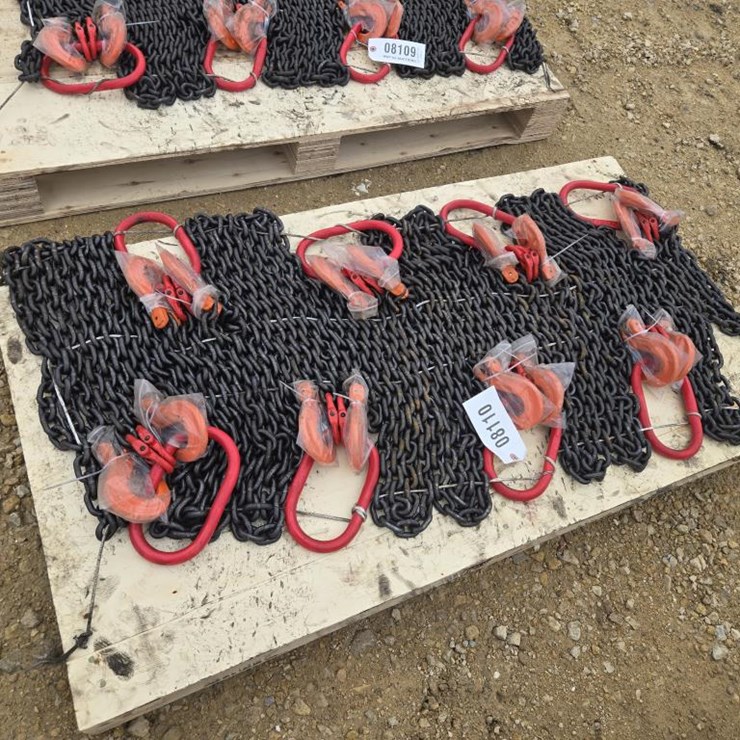 #8110 • (8) NEW 5/16" X 7' DOUBLE LEGS LIFTING CHAIN SLING