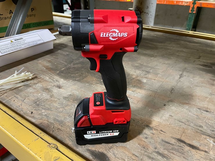 #2307-•-milwaukee-compatible-18-volt-cordless-1/2"-impact-and-8ah-battery-(pr11)-image-1