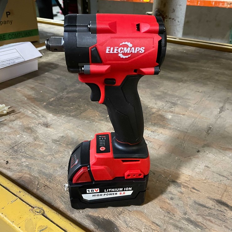 #2307 • Milwaukee Compatible 18 Volt Cordless 1/2" Impact and 8ah Battery (PR11)