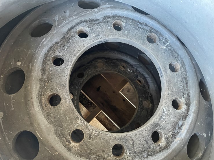 #6025-•-(3)-semi-tires-on-aluminum-10-bolt-rims-image-3