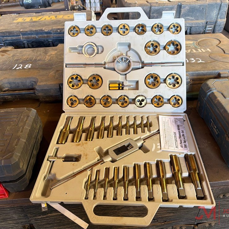 PITTSBURGH 45 PIECE SAE TAP & DIE SET W/ CASE