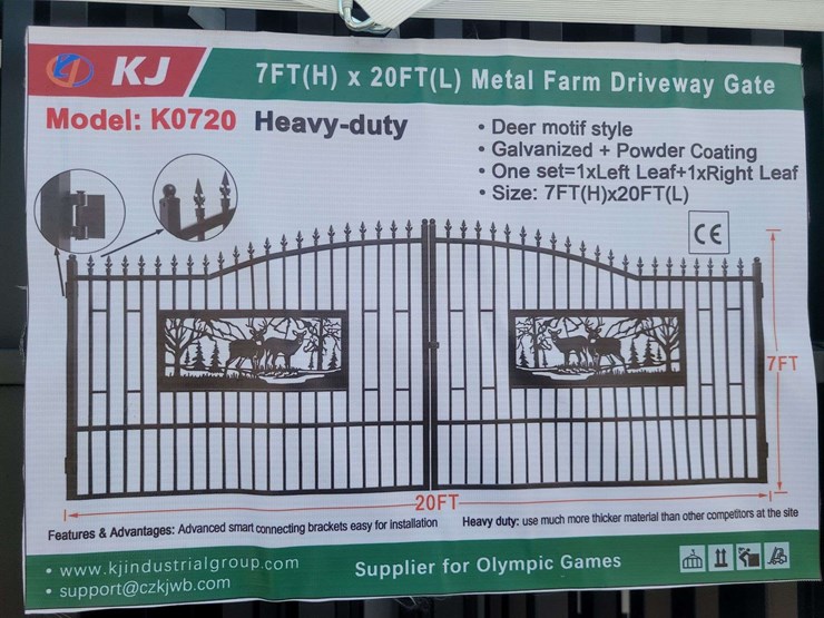 (1)-kj-7ft-x-20ft-metal-farm-driveway-gate-(deer-motif-style)-image-2