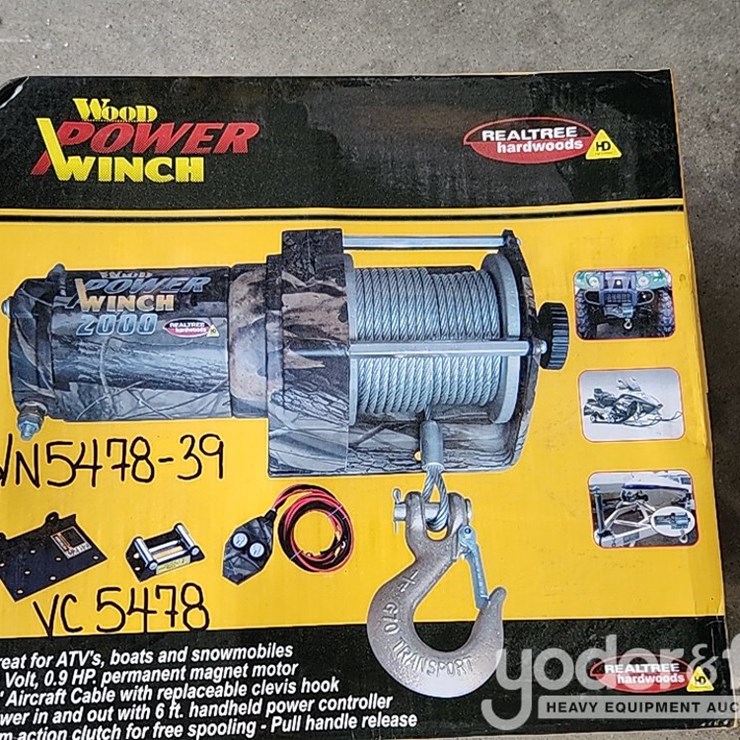 Unused 2000# ATV Wood Power Winch (Camo)