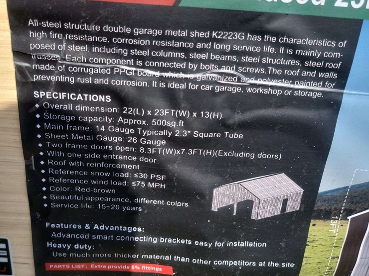 (1)-kj-23ft-x-22ft-double-garage-metal-shed-model:-k1220-image-3
