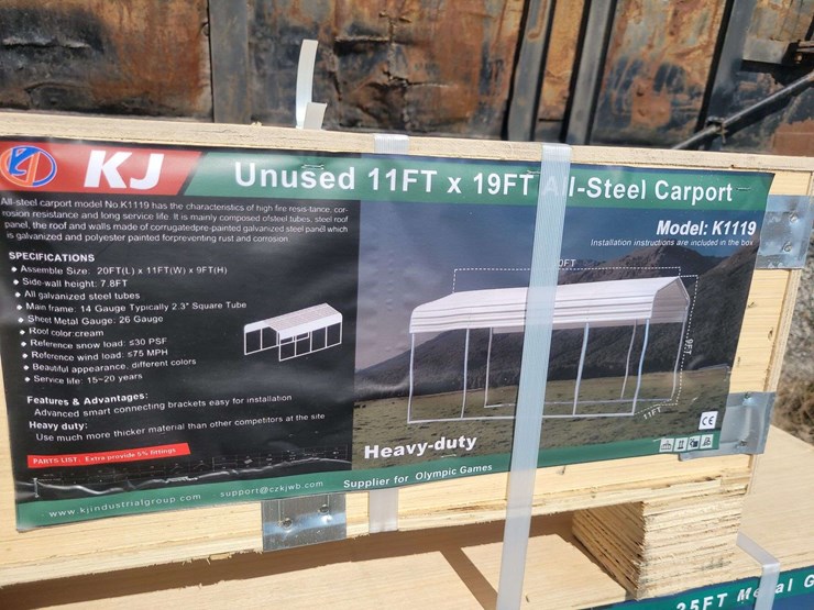 (1)-kj-11ft-x-19ft-x-9ft-all-steel-carport-model:-k1119-image-1