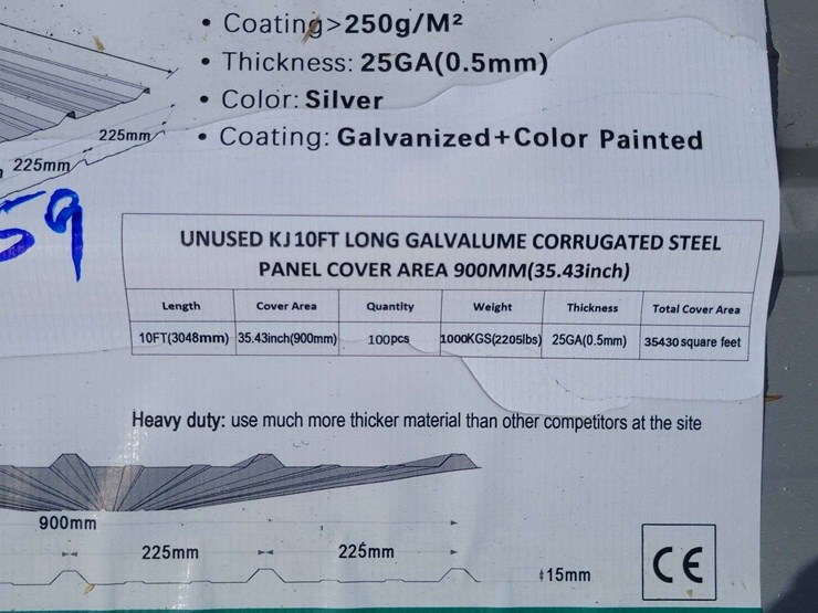 (100)-10ft-long-galvalume-corrugated-steel-panel-model:-k0311**(1)-piece-damaged**-image-2