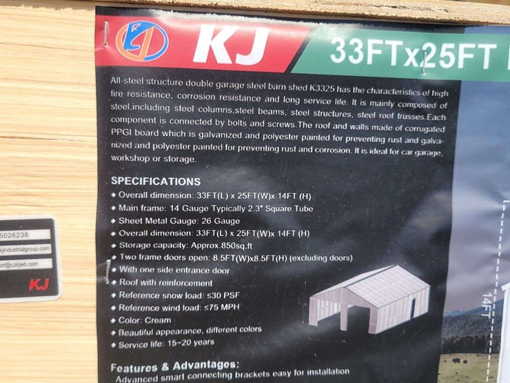 (1)-kj-33ft-x-25ft-double-garage-steel-barn-shed-model:-k3325-image-3