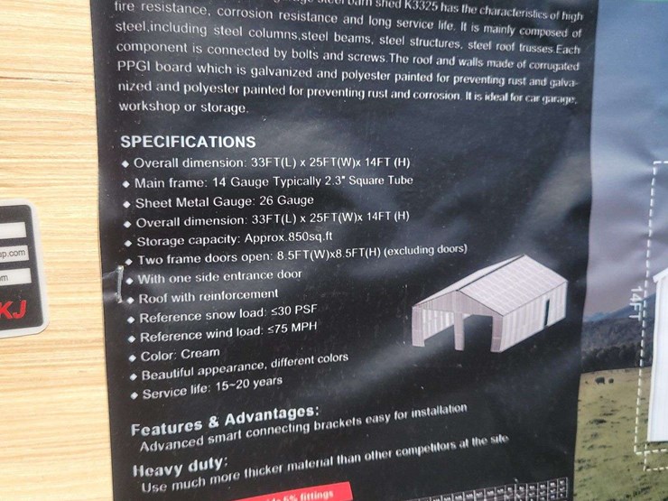 (1)-kj-33ft-x-25ft-double-garage-steel-barn-shed-model:-k3325-image-3