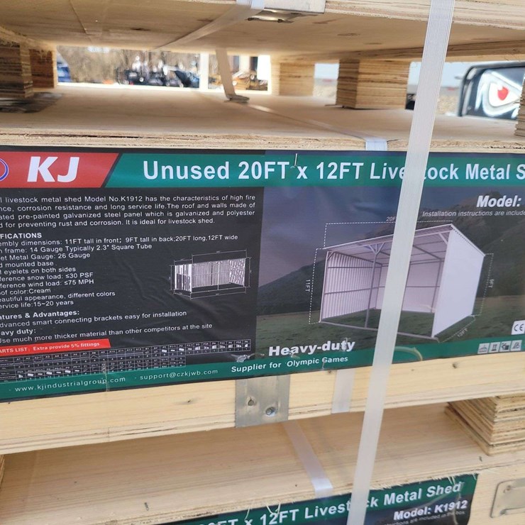 (1) KJ Livestock Metal Shed Model: K1912