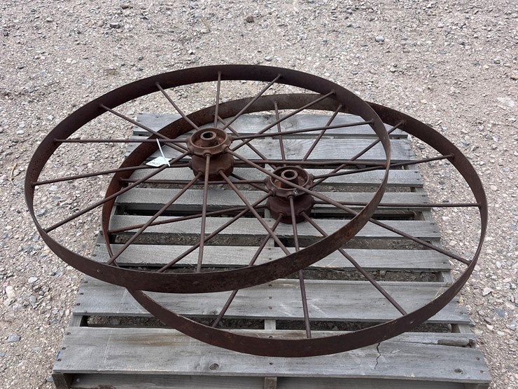#2001-•-2-large-antique-rake-wheels-image-1