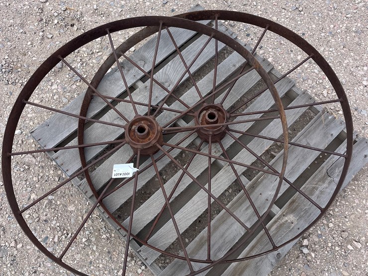 #2001-•-2-large-antique-rake-wheels-image-2