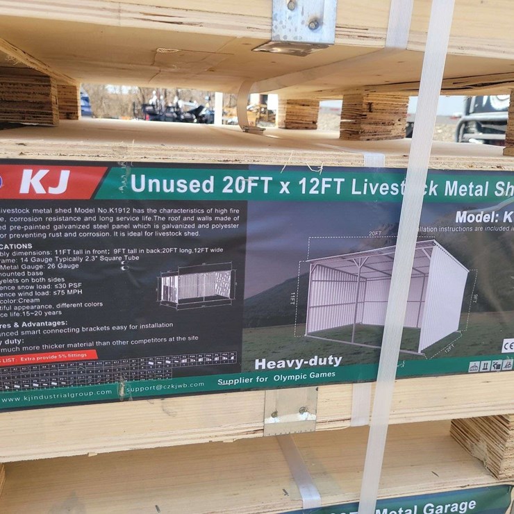 (1) KJ Livestock Metal Shed Model: K1912