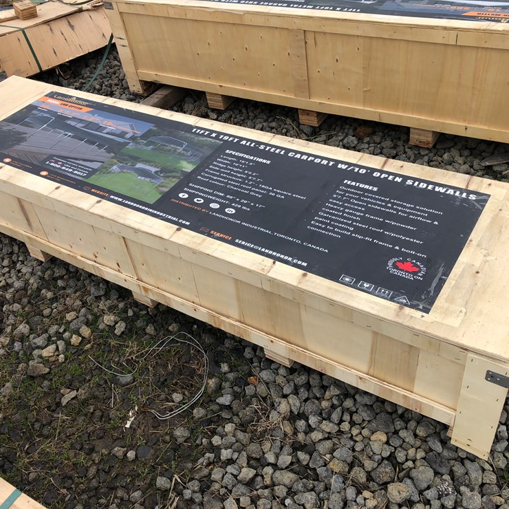 #8 • 11’ x 19’ METAL CARPORT w 10’ OPEN SIDEWALLS