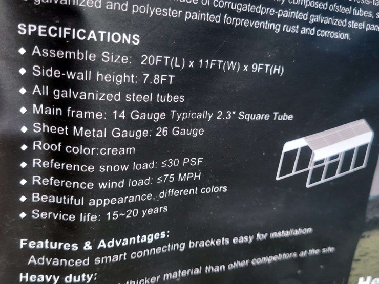 (1)-kj-11ft-x-19ft-x-9ft-all-steel-carport-model:-k1119-image-3