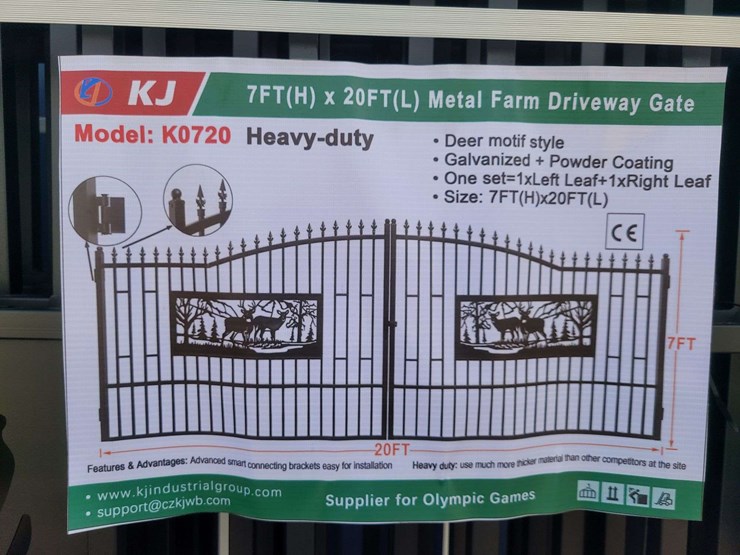 (1)-kj-7ft-x-20ft-metal-farm-driveway-gate-(deer-motif-style)-image-2