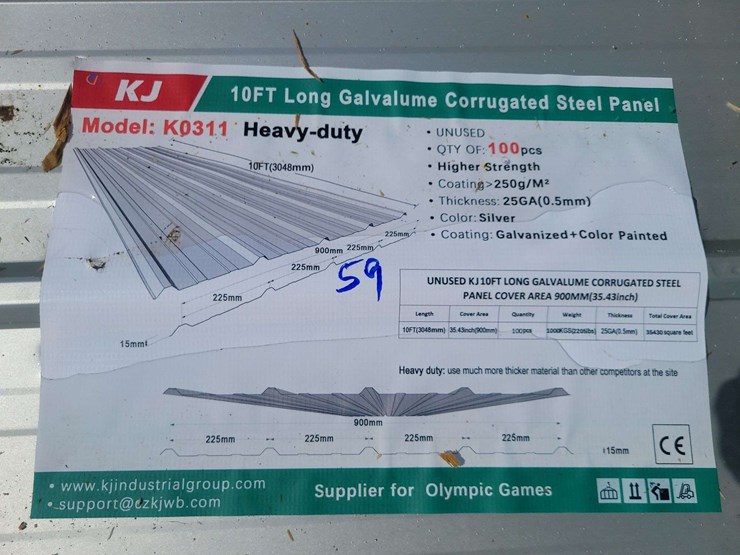 (100)-10ft-long-galvalume-corrugated-steel-panel-model:-k0311**(1)-piece-damaged**-image-1