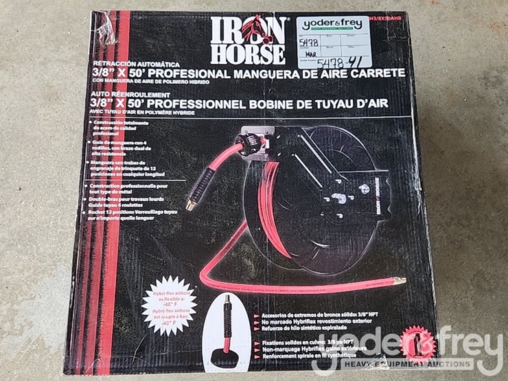 unused-3/8"-x-50'-iron-horse-auto-air-hose-reel-image-5