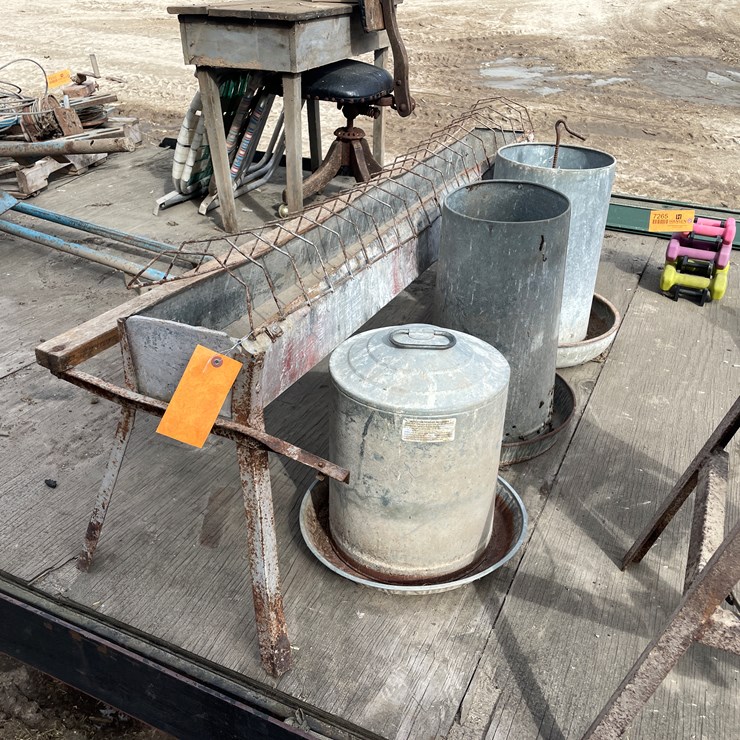 #7253 • (3) Metal Feeders and (1) Waterer