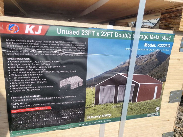 (1)-kj-23ft-x-22ft-double-garage-metal-shed-model:-k1220-image-2